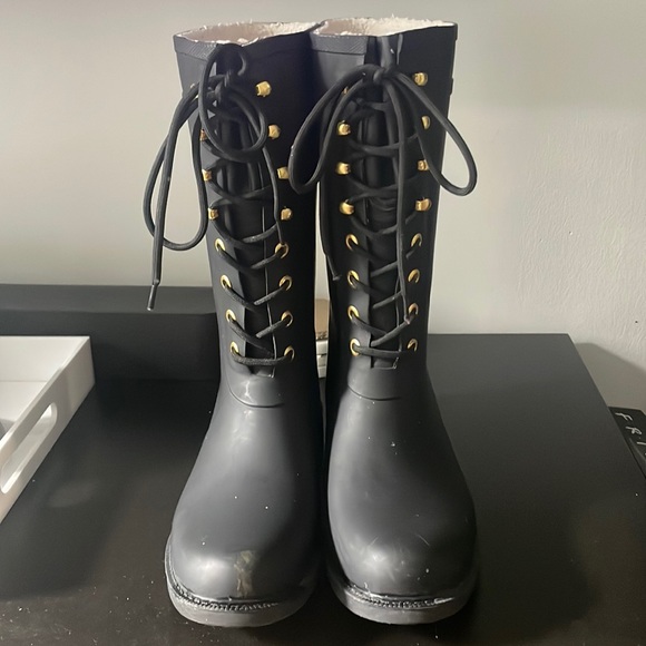 Sam Edelman Shoes - sam edelman kay black laced rain boots